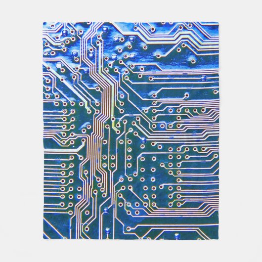 Kringprintplaat, computer, blauw, condensator, chi fleece deken (Voorkant)