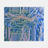 Kringprintplaat, computer, blauw, condensator, chi fleece deken (Voorkant (Horizontaal))