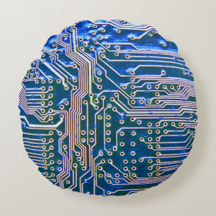 Kringprintplaat, computer, blauw, condensator, chi rond kussen