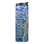 Kringprintplaat, computer, blauw, condensator, chi thermosbeker (Gedraaid links)