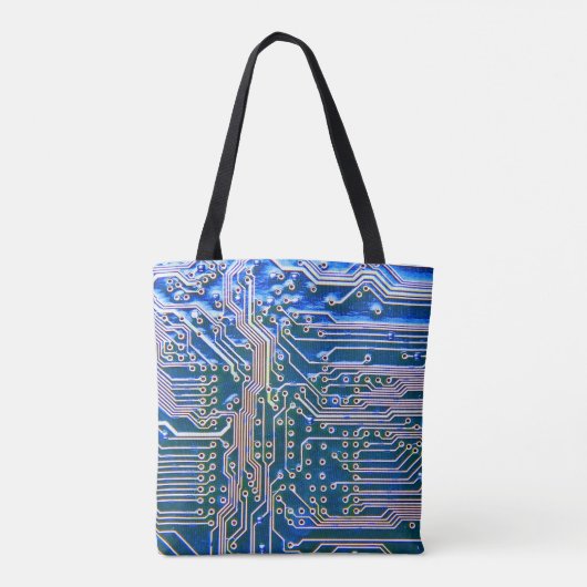 Kringprintplaat, computer, blauw, condensator, chi tote bag (Achterkant)