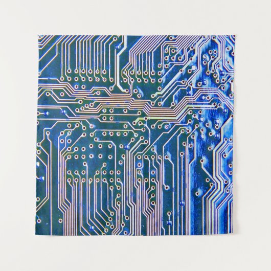 Kringprintplaat, computer, blauw, condensator, chi wandkleed (Voorkant (horizontaal))