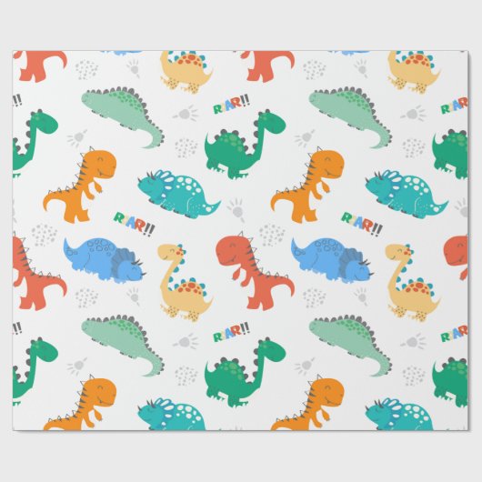 KRINGSPAPIER : DINOSAURS CADEAUPAPIER (Vlak)