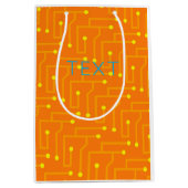 Kringsraad oranje gele TEKST Moderne computer Medium Cadeauzakje (Voorkant)