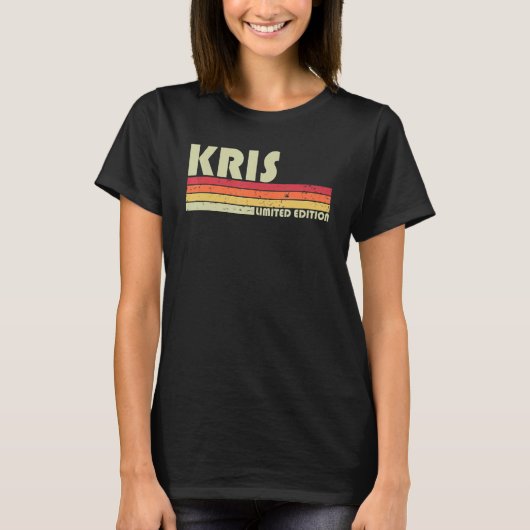 KRIS Geschenknaam Gepersonaliseerde Funny Retro B T-shirt (Voorkant)
