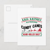 Kris Kringle Candy canes Feestdagenkaart (Voorkant / Achterkant)