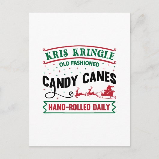 Kris Kringle Candy canes Feestdagenkaart (Voorkant)