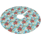 KRIS KRINGLE & CARDINAL BIRDHOUSE, CUTE CHRISTMAS KERSTBOOM ROK (Gekanteld)