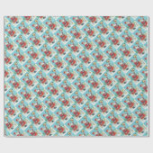 KRIS KRINGLE & CARDINAL BIRDHOUSE WRAPPINGPAPIER CADEAUPAPIER (Vlak)