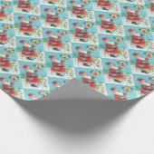 KRIS KRINGLE & CARDINAL BIRDHOUSE WRAPPINGPAPIER CADEAUPAPIER (Hoek)