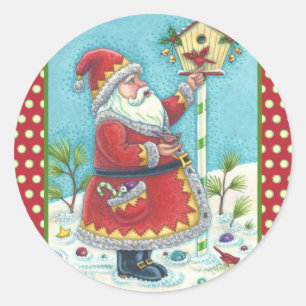 KRIS KRINGLE EN CARDINALS CHRISTMAS SANTA STICKERS