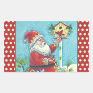 KRIS KRINGLE EN CARDINALS CHRISTMAS SANTA STICKERS