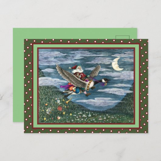 KRIS KRINGLE EN TOYS OP DE CANADIAANSE GOOSE CHRIS BRIEFKAART (Voorkant / Achterkant)