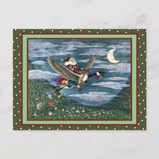 KRIS KRINGLE EN TOYS OP DE CANADIAANSE GOOSE CHRIS BRIEFKAART (Voorkant)