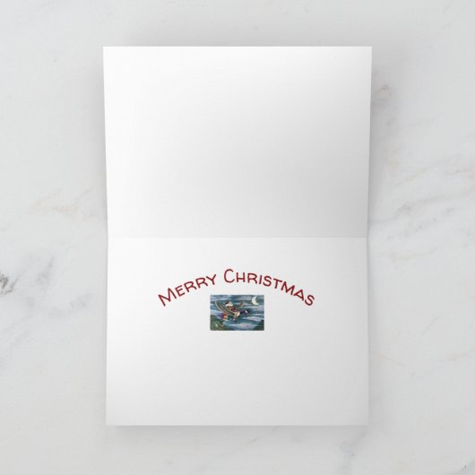 KRIS KRINGLE EN TOYS OP DE CANADIAANSE GOOSE CHRIS FEESTDAGEN KAART (Binnen)