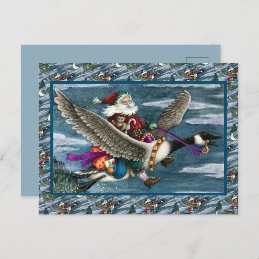 KRIS KRINGLE EN TOYS OP DE CANADIAANSE GOOSE CHRIS FEESTDAGENKAART (Voorkant / Achterkant)