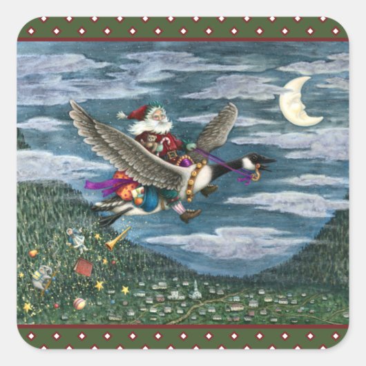 KRIS KRINGLE EN TOYS OP DE CANADIAANSE GOOSE CHRIS VIERKANTE STICKER (Voorkant)