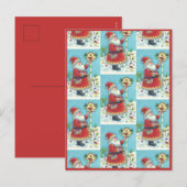 KRIS KRINGLE FEEDING REDBIRDS, CHRISTMAS BIRDHOUSE FEESTDAGENKAART (Voorkant / Achterkant)