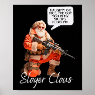 Kris Kringle Feestelijke Jacht Kerstman Camo Poster