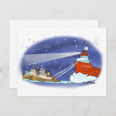 Kris Kringle Freighter flat card Feestdagenkaart (Voorkant / Achterkant)