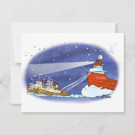 Kris Kringle Freighter flat card Feestdagenkaart