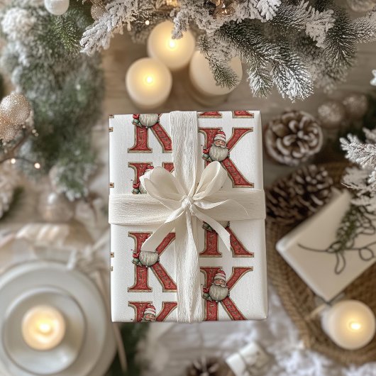 Kris Kringle Letter K Christmas Cadeaupapier