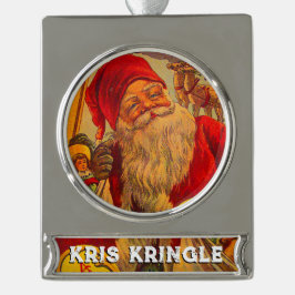 Kris Kringle-Ornament Verzilverd Banner Ornament