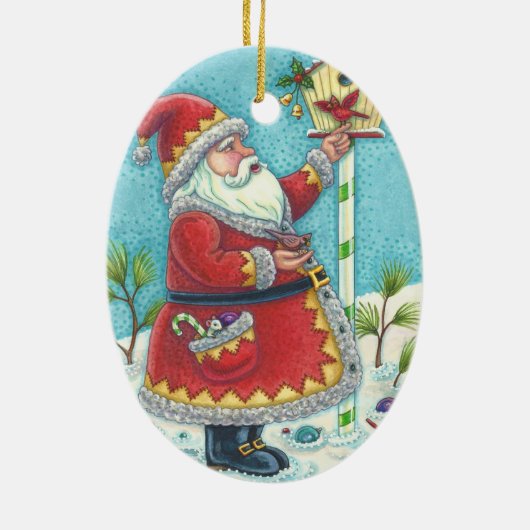KRIS KRINGLE REDBIRDS BIRDHOUSE CHRISTMAS ORNAMENT (Achterkant)