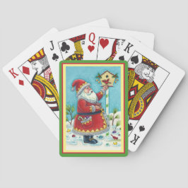 KRIS KRINGLE VOEDERT RODE VOGELS, KERST VOGELHUIS POKERKAARTEN