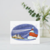 Kris Kringle vrachtschip plat kaart (Staand voorkant)