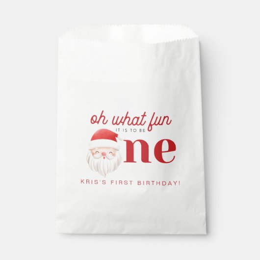 KRIS Oh What Fun Christmas 1st Verjaardag Bedankzakje (Voorkant)