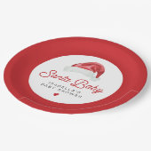 KRIS Schattige en Modern Santa Baby shower Diner Papieren Bordje (Gekanteld)