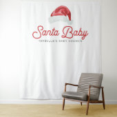 KRIS Schattige en modern Santa Baby shower Foto Wandkleed (In situ)