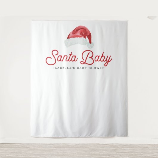 KRIS Schattige en modern Santa Baby shower Foto Wandkleed (Voorkant)