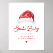 KRIS Schattige en modern Santa Baby shower Welkom Poster (Voorkant)