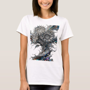 Kris silver ABSTRACT ART Statement T-shirt