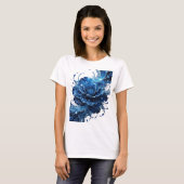 Kris silver BLUE ROSE Print T-shirt (Voorkant volledig)