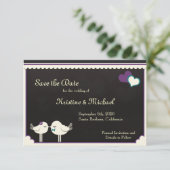 Kris Violet Blauwgroen Tortelduifjes Bewaar de dat Save The Date (Staand voorkant)