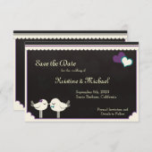 Kris Violet Blauwgroen Tortelduifjes Bewaar de dat Save The Date (Voorkant / Achterkant)