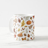 Kris-witte herfst oogst Thanksgiving Koffiemok (Voorkant links)