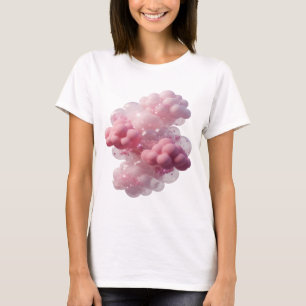 Kris zilver ROZE WOLKEN EN STERREN Artistiek Motie T-shirt