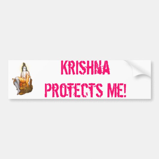 Krishna beschermt me! bumpersticker (Voorkant)
