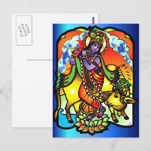 Krishna Briefkaart (Voorkant / Achterkant)
