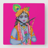 Krishna Clock Vierkante Klok (Voorkant)