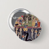 Krishna danst over de onderdupte Kaliya Naag in Ri Ronde Button 5,7 Cm (Voorkant /achterkant)