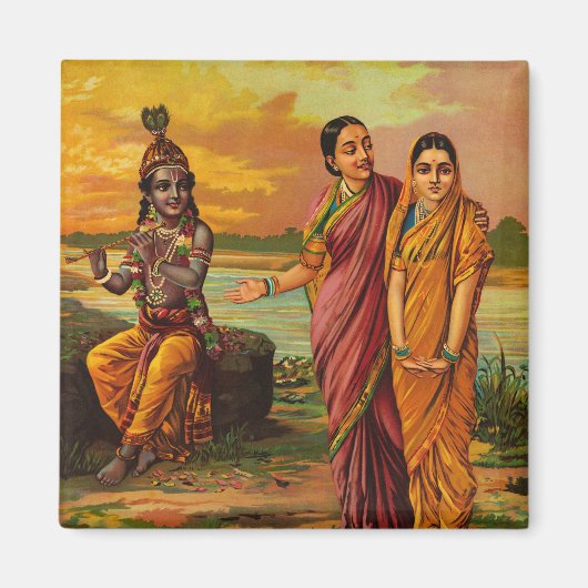 Krishna declaring his love for Radha by Raja Ravi Magneet (Voorkant)