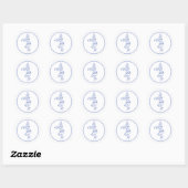 Krishna die op de fluit speelt | Indiase God Ronde Sticker (Vel)