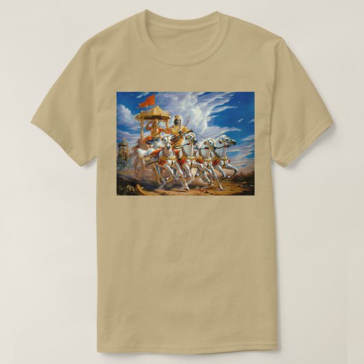 Krishna en Arjuna tijdens de Mahabharata-oorlog T-shirt (Design voorkant)