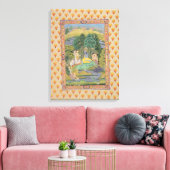 Krishna en de Gopis (gouache op papier) Canvas Afdruk (Insitu (Woonkamer))