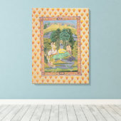 Krishna en de Gopis (gouache op papier) Canvas Afdruk (Insitu (Houten vloer))